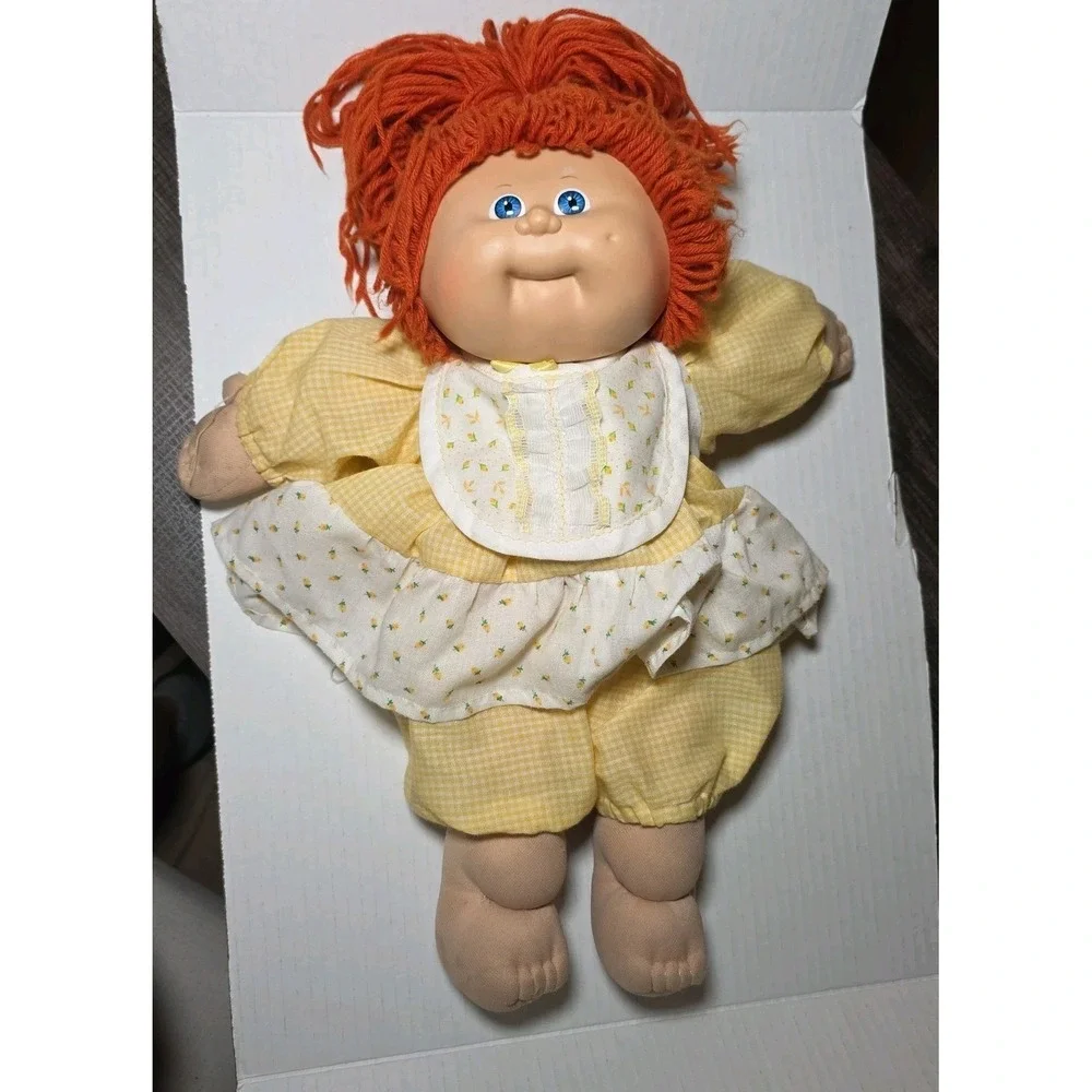 Vintage 1985 Cabbage Patch Kid Doll KT Factory China Head Mold 8 Orange Hair